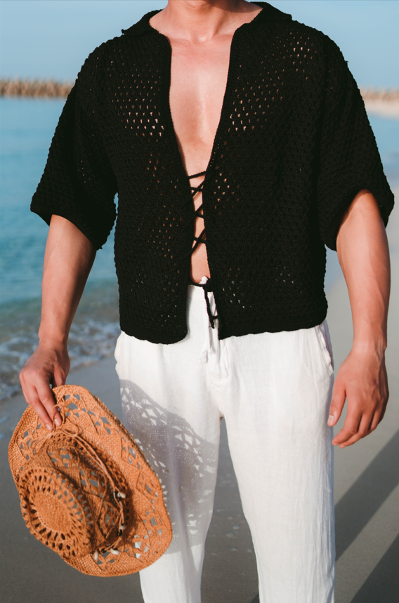 Black Robe Shirt Men